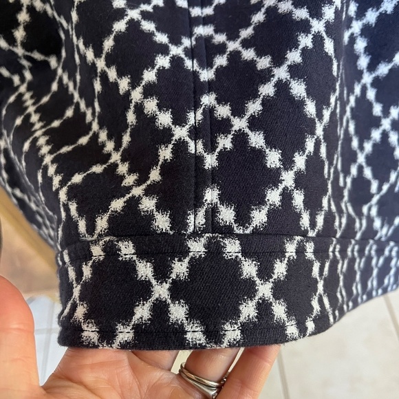 Ann Taylor Geo Diamond Zip Jacket Blazer Office Career | Navy Blue | Size 10 - Picture 8 of 13